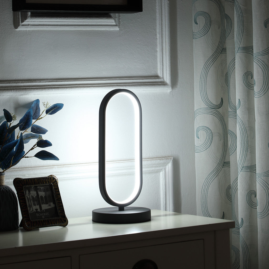 14" Black Metal Desk LED Table Lamp-6