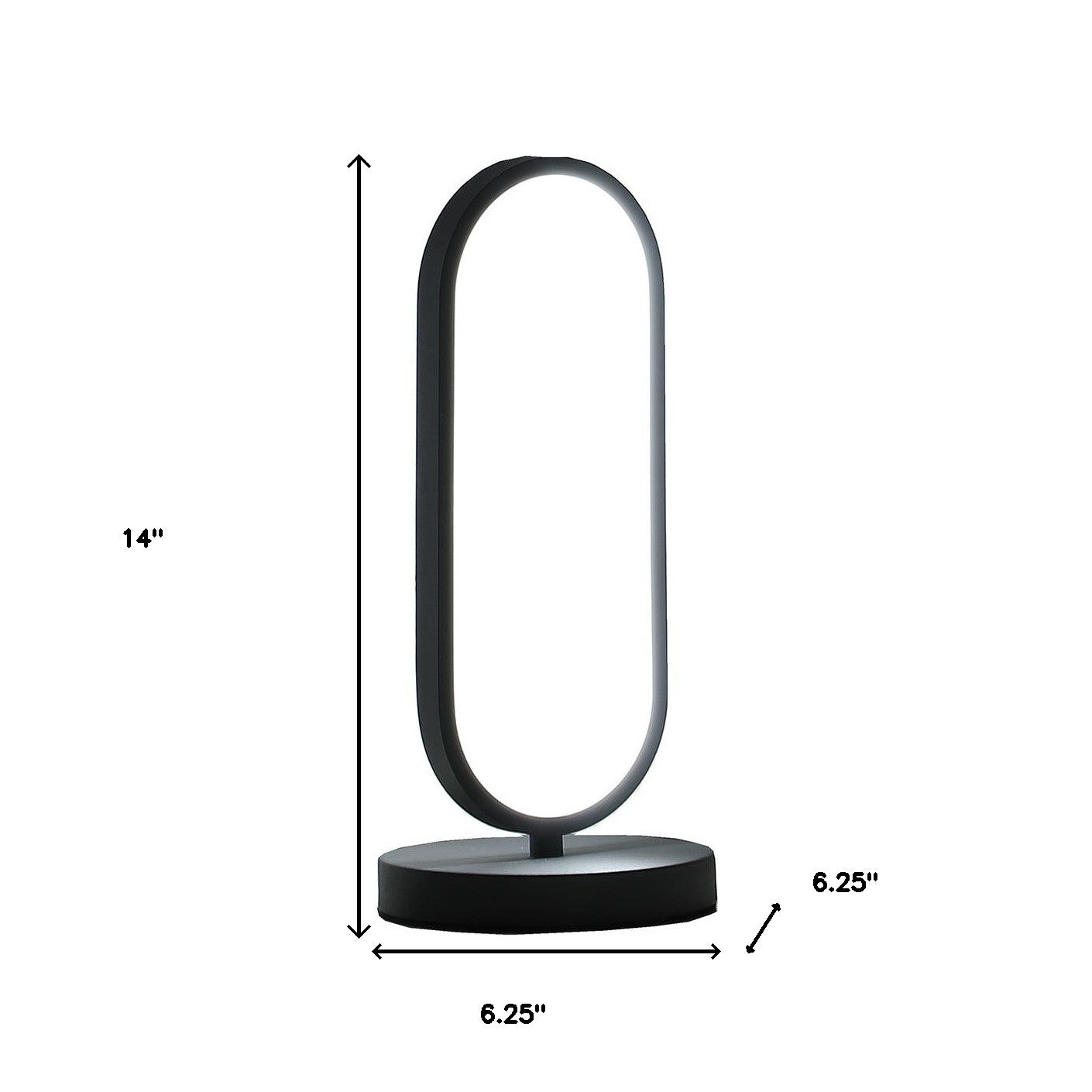14" Black Metal Desk LED Table Lamp-7