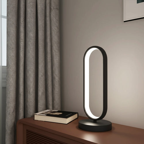 14" Black Metal Desk LED Table Lamp-0